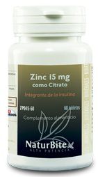 Naturbite Zinc 15mg 60 comprimidos Naturbite Zinc 15mg 60 comprimidos
