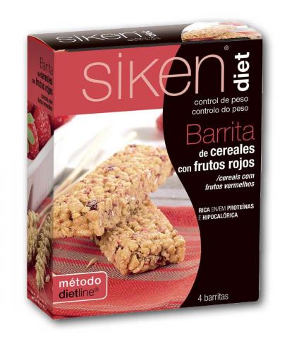 Siken Diet Barrita de Cereales y Frutos Rojos 4 unidades