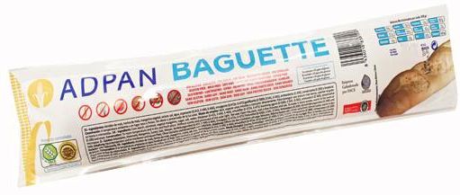 Adpan Baguette Sin Glúten, Sin Leche y Sin Huevo 100g